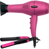 # Secador Super Ionic Rosa 110v + Prancha Lizz Passione
